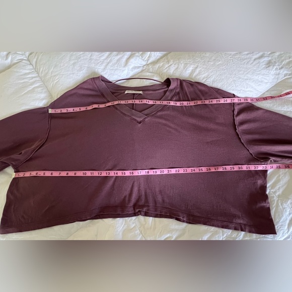 Free People We The Free Buffy Cropped Tee in Mulberry Plum Oversized Top Size XS - Picture 7 of 10
